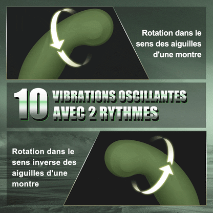 【NEW】Masseur prostatique vibrant et oscillant Logan 10 avec 2 anneaux de pénis pour hommes et couples homosexuels