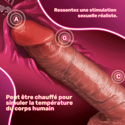 Vibration à 9 fréquences + simulation de pénis télescopique à 3 fréquences, chauffant