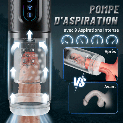 9 Masturbateur rotatif & poussant & aspirant Cup Mâle Hommes Jouets sexuels