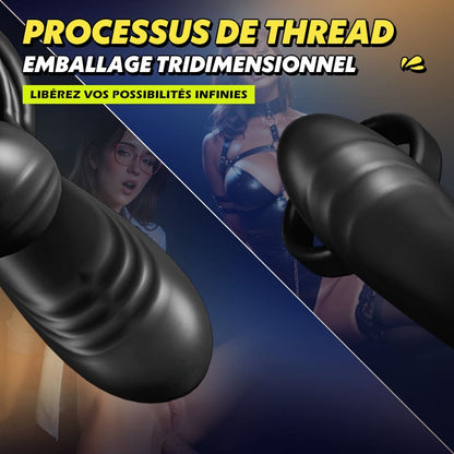 【Nouveau !】Warren - Anneau pénien double anneau premium 10 rotations + 10 vibrations