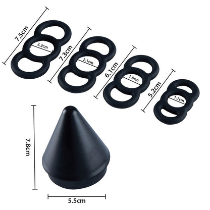 Pompe à pénis manuelle noire, aide à l'érection, simple et facile à utiliser, avec anneaux de remplacement assortis et p