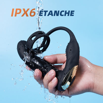 【NEW】Masseur de prostate en silicone vibrant et battant avec anneau pénien