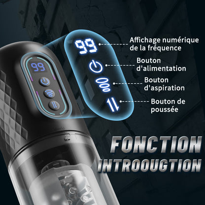 9 Masturbateur rotatif & poussant & aspirant Cup Mâle Hommes Jouets sexuels