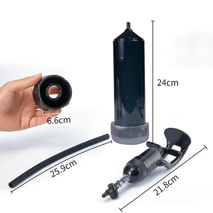 Pompe à pénis manuelle noire, aide à l'érection, simple et facile à utiliser, avec anneaux de remplacement assortis et p