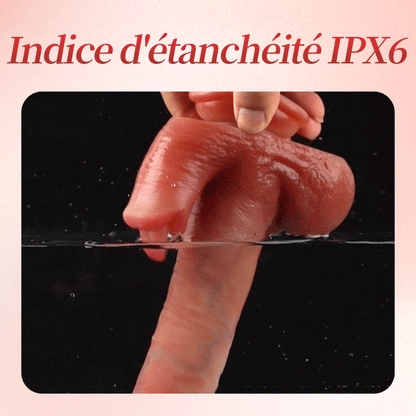 Gode réaliste à bascule et à poussée chauffante de 26,5 cm de plus mis à niveau