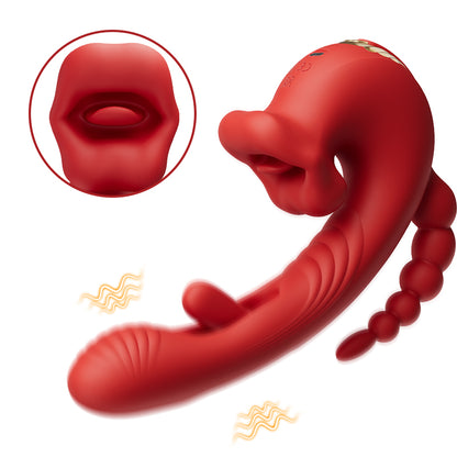 Petit Ange - 9 fréquences mordent, vibrent, frappent, stimulent le clitoris, le vagin et l'anus simultanément