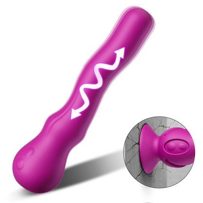 Nouvelle technologie de vibration ondulante – Vibromasseur point G pour clitoris & anal avec base à ventouse amovible