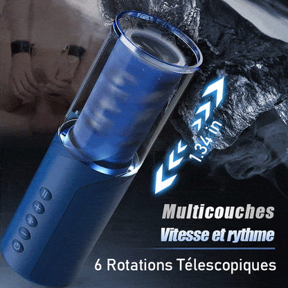 Bluesea 6 Masturbateur rotatif à poussée bidirectionnelle avec ventouse