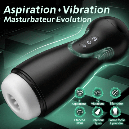 Evolution-8 Succion 10 Vibration One Touch Orgasm Digital Vacuum Masturbator