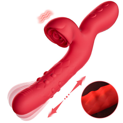 Acmejoy - 7 vibratrice G-Pot stimule avec le clitoris rose qui appuie