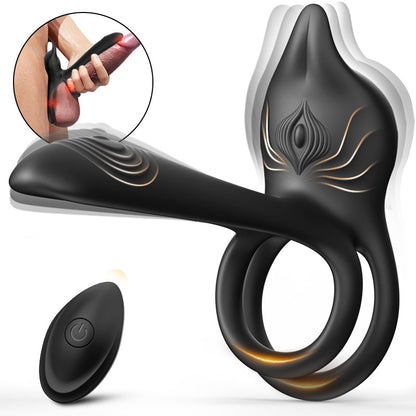 Vibrateur à anneau pénien 3 en 1, stimulateur de point G et clitoris à 10 vibrations, vibrateur pour couple en érection
