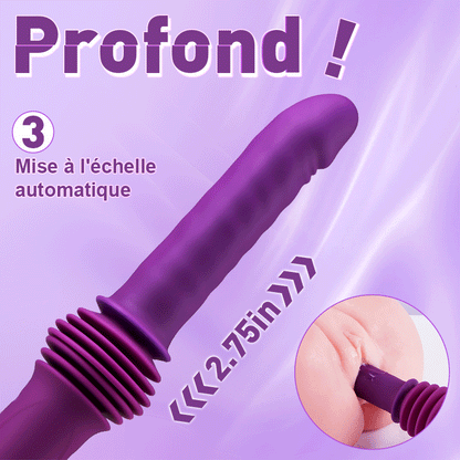 Dildo amélioré extra-long de 4,33 pouces avec base réglable à 145°, fonction chauffante et vibrante