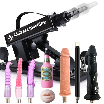 Plaisir ultime avec la machine sexuelle la mieux notée - 7 accessoires, poussée automatique, amour anal