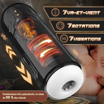 Asia 7 Rotation Télescopique Vibration Masturbation Masculine Tasse De Masturbation