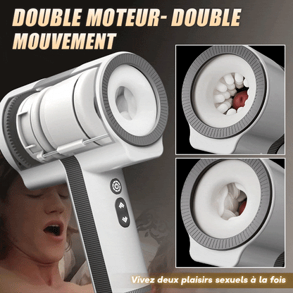 Raiden - Double ouverture 7 vibrations 5 rotations et va-et-vient Masturbateur portable de sexe oral