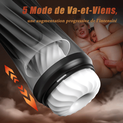 ROCKET Masturbateur  3 Rotation 5 Vibration+Va-et-Viens  chauffant