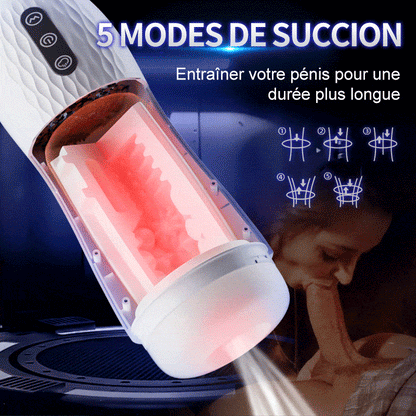 Fantasy - Masturbateur chauffant à 5 fréquences d'aspiration et 10 fréquences de vibration