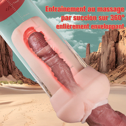 Pompe d'agrandissement masculine Acmejoy S-HANDE en forme de chatte, 3 pompes à succion et 9 pompes vibrantes