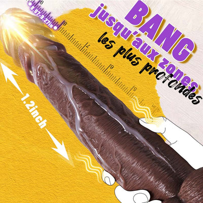 Outrider Dildo vibrant et à va-et-vient, épais, long et réaliste 10,75 pouces