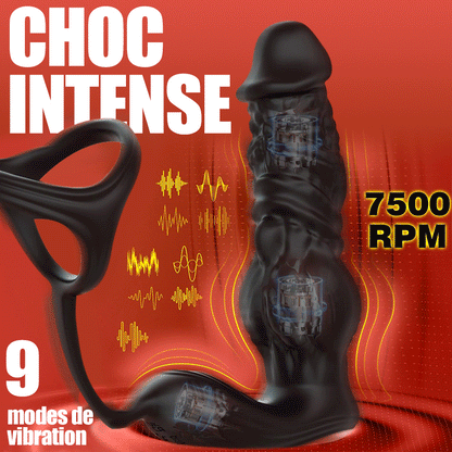 Masseur de prostate 6 en 1 à poussée rapide avec télécommande et application