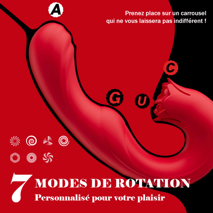 Amour de Rose – Vibromasseur Féminin avec 7 Fréquences de Vibration, Oscillation et Léchage de Langu