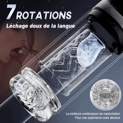 Vortex - 7 Suceur SPA double température Agrandisseur d'os 7 Massage rotatif à 360° Masturbateur