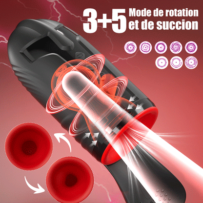 Chevalier-10 Vibration 5 Succion orale 3 Torsion Entraînement + Masturbation du gland