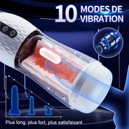 Fantasy - Masturbateur chauffant à 5 fréquences d'aspiration et 10 fréquences de vibration