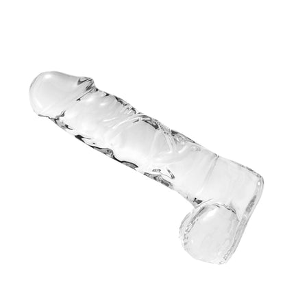 Simulation de phallus en verre transparent couleur transparente