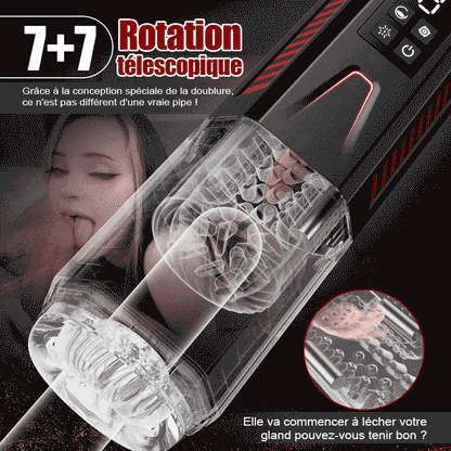 Mars - Oral Dominator 7Vibrantion 7Rotation 7Va-et-Viens Masturbateur 4 en 1 à double mote