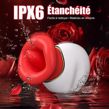 Vibromasseur Clitoridien Bouche et Langue 4 en 1 Lécher, Mordre, Aspirer et Vibrer