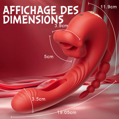 Petit Ange - 9 fréquences mordent, vibrent, frappent, stimulent le clitoris, le vagin et l'anus simultanément