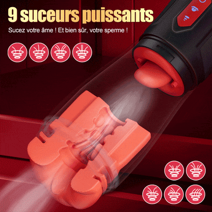 Kiss Mark - Masturbateur masculin avec écouteurs, 9 vibrations, 9 succions, 9 rotations