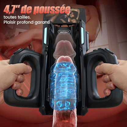 LETEN 10 Masturbateur à moteur à grande vitesse avec support pour téléphone