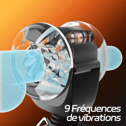 【Vente flash : -30 %】Hazel - Masturbateur masculin portable 3-en-1 avec gaine en silicone, fonctions de va-et-vient, rotation et vibration à 9 niveaux