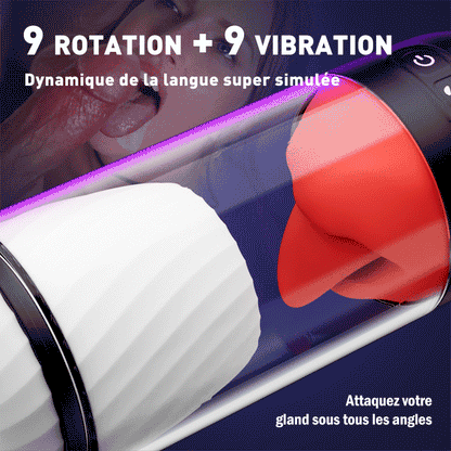 Masturbateur Oralsex-Banshee 4 en 1，Détachable，9Rotation 9Vibration，IPX7