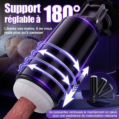 Lightspeed-7 types d'extension et 7 types de rotation Support à ventouse Masturbateur 4 en 1 pour homme