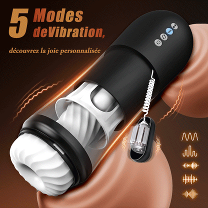 ROCKET Masturbateur  3 Rotation 5 Vibration+Va-et-Viens  chauffant