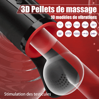 Chevalier-10 Vibration 5 Succion orale 3 Torsion Entraînement + Masturbation du gland