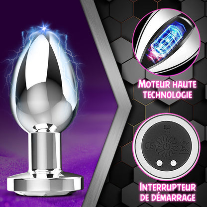 Vibromasseur anal avec boîtier en métal et 10 modes de vibration pour hommes et femmes