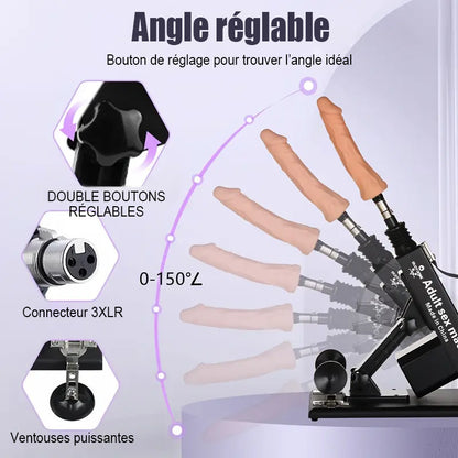 Plaisir ultime avec la machine sexuelle la mieux notée - 7 accessoires, poussée automatique, amour anal