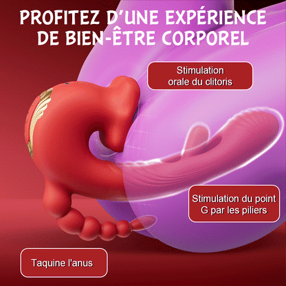 Petit Ange - 9 fréquences mordent, vibrent, frappent, stimulent le clitoris, le vagin et l'anus simultanément