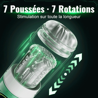 【Abordable】Heaven - Masturbateur Automatique 5-en-1 Rotatif Poussant Aspiration Vibrant Léchage Stroker