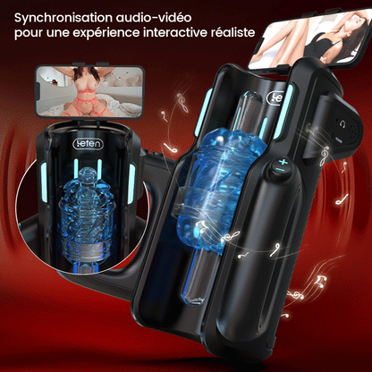 LETEN 10 Masturbateur à moteur à grande vitesse avec support pour téléphone