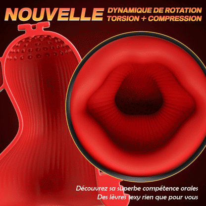 Massage du gland 3 en 1 Master Trainer, 3 rotations, 5 succions, 10 vibrations, Ultra Simulation Dynamique
