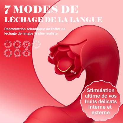 Amour de Rose – Vibromasseur Féminin avec 7 Fréquences de Vibration, Oscillation et Léchage de Langu
