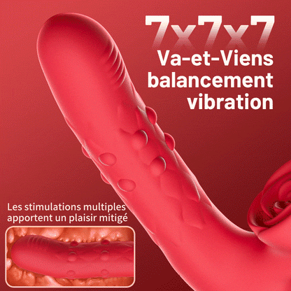 Acmejoy - 7 vibratrice G-Pot stimule avec le clitoris rose qui appuie