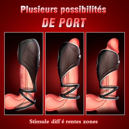 3-en-1 Glans Trainer Masturbateur cup avec anneau pénien