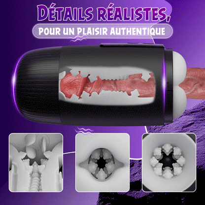 Selena - Masturbateur masculin 8 coups de langue et claques avec 2 moteurs de vibration et massage