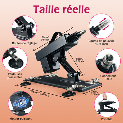 Azax - Plaisir ultime avec la machine sexuelle la mieux notée - 7 accessoires, poussée automatique, amour anal
